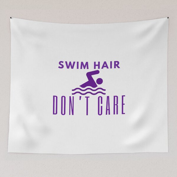 Item preview, Swim hair don't care Swim Pool Swimwear Design Love Perfect Women Birthday Girls Practice Proud Team Water Breathing Competition Coach Boys Vintage butterfly/fly Stroke designed and sold by CJCTEES.