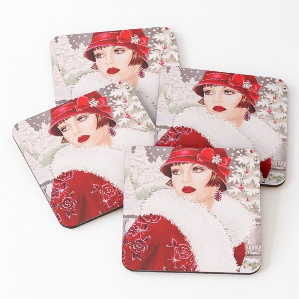 Item preview, FLAPPER : Vintage 1930 Christmas Art Deco Print designed and sold by posterbobs.