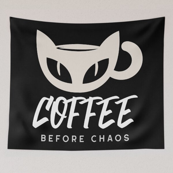 Item preview, Coffee Before Chaos Cat designed and sold by Coder-T.