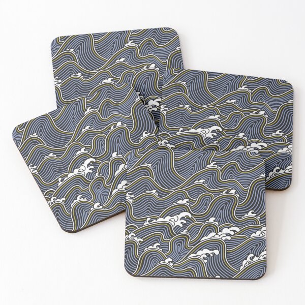 Item preview, Blue Wave Pattern with Gold Accent designed and sold by sarahvonurban.