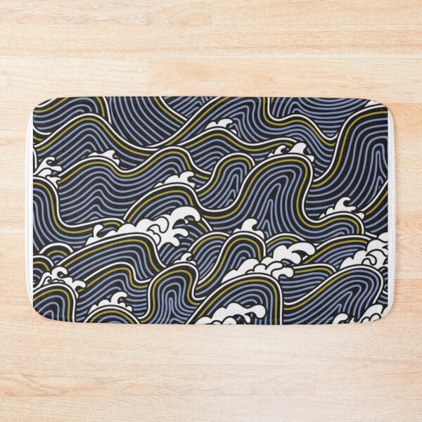Item preview, Blue Wave Pattern with Gold Accent designed and sold by sarahvonurban.