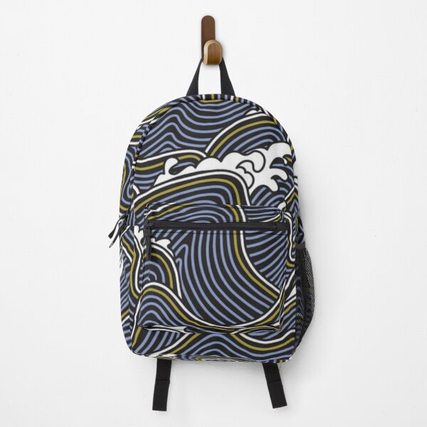 Item preview, Blue Wave Pattern with Gold Accent designed and sold by sarahvonurban.