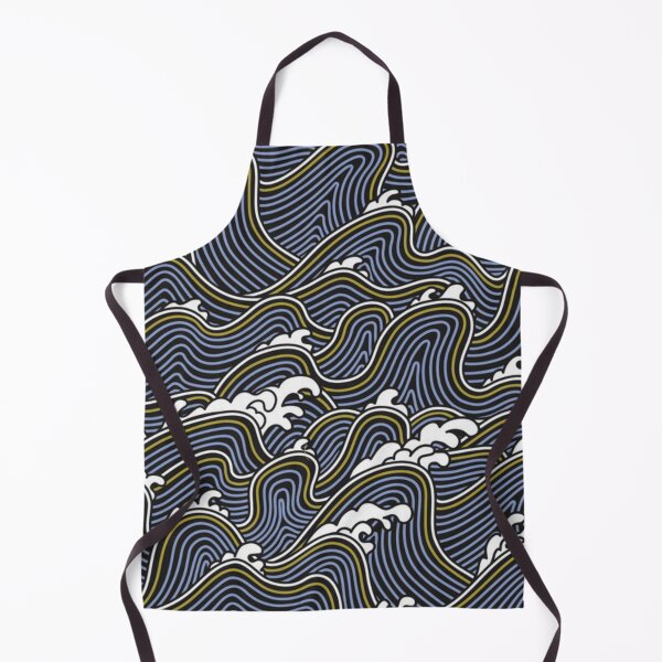 Item preview, Blue Wave Pattern with Gold Accent designed and sold by sarahvonurban.