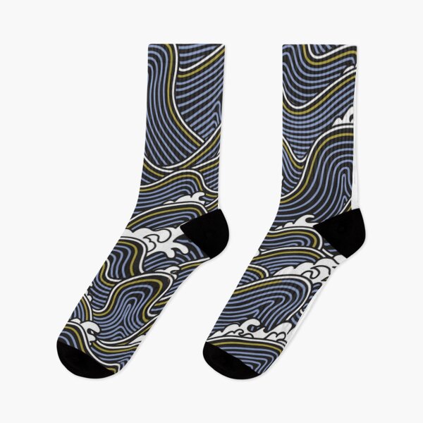 Item preview, Blue Wave Pattern with Gold Accent designed and sold by sarahvonurban.