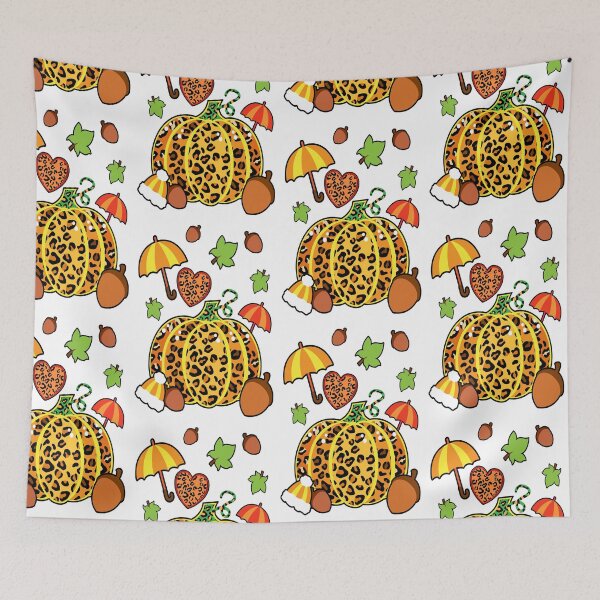 Item preview, Happy Pumpkin Thanksgiving in leopard pattern designed and sold by MisPuHoney.