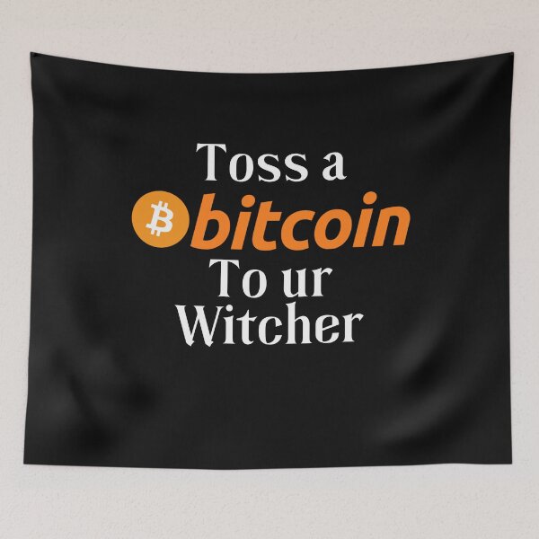 Item preview, Toss a Bitcoin to ur Witcher - Fluorescent Orange designed and sold by Cryptohaven.