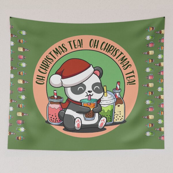 Item preview, oh christmas tea panda santa hat designed and sold by TheSimpleMan.
