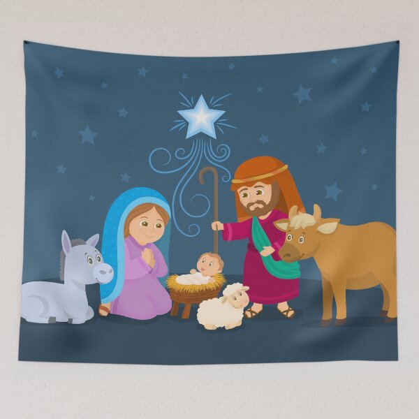 Item preview, Mary and Joseph and Baby Jesus in the Manger Nativity True Meaning of Christmas designed and sold by Claudia Harbaugh.