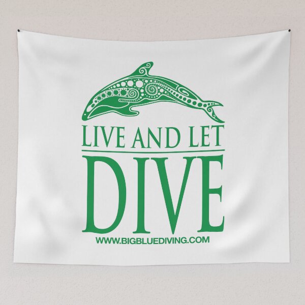 Item preview, Live and Let Dive Logo Green designed and sold by BigBlueDiving.