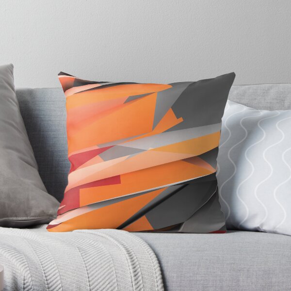 Orange-Red Shards Throw Pillow