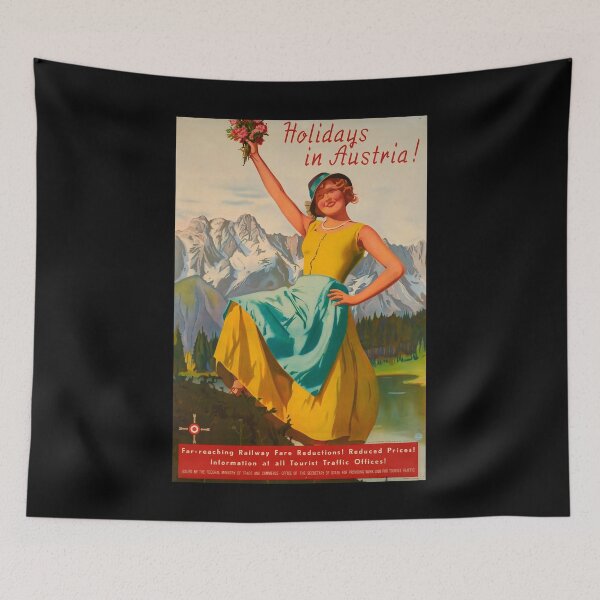 Aperçu de l'œuvre retro classic Holidays in Austria poster créée et vendue par CorasPosters.