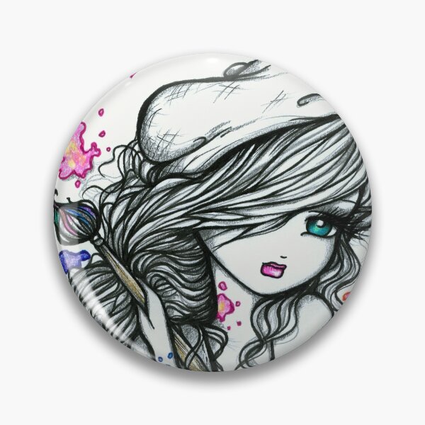 Item preview, Artist Girl Painter Pop of Color Whimsical Art by Hannah Lynn designed and sold by hannahlynnart.