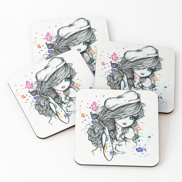Item preview, Artist Girl Painter Pop of Color Whimsical Art by Hannah Lynn designed and sold by hannahlynnart.