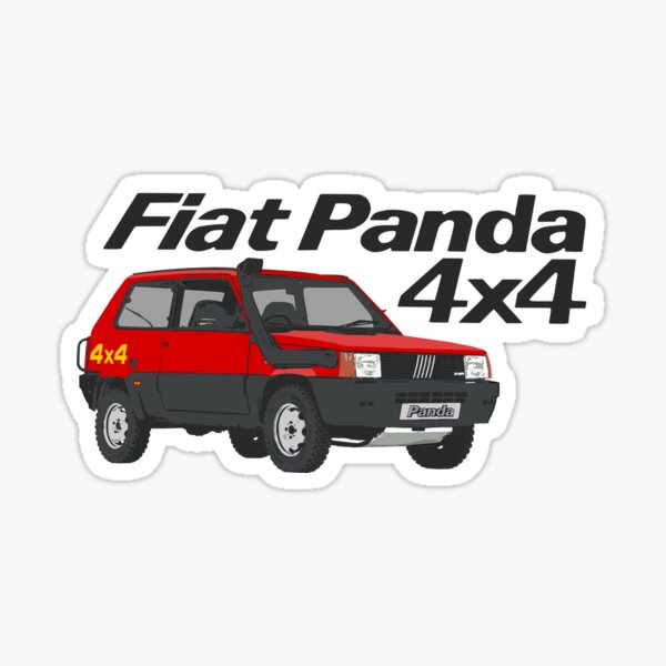 Fiat Panda 4x4 (rouge sur blanc) Sticker