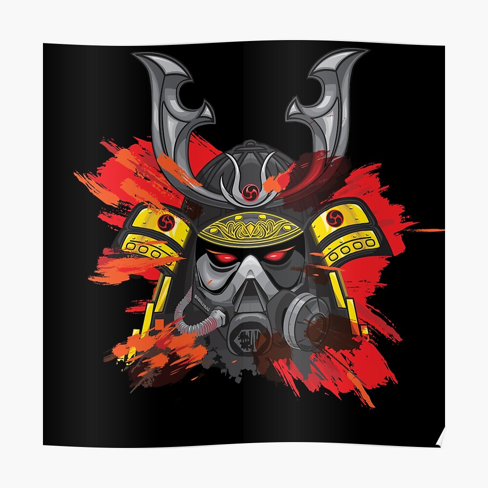 Japanese Ronin Gas Mask Respirator Mask Design for Anime Lovers" Poster Sale by | Redbubble