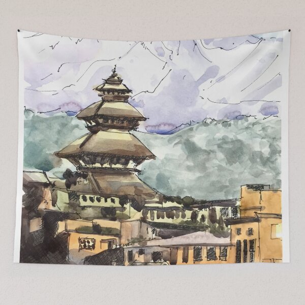 Item preview, Nepal Temple Bhaktapur Kathmandu  designed and sold by TheJoeyStudio.