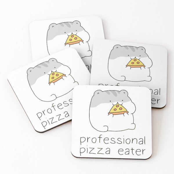 Item preview, Comer pizza profesional lindo hámster designed and sold by mousepotatoes.