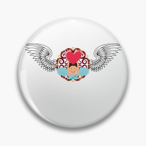 Item preview, Cherub Holding Heart Angelic Wings (Angels) designed and sold by OneCherubim.