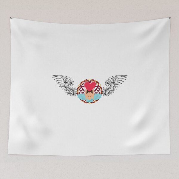 Item preview, Cherub Holding Heart Angelic Wings (Angels) designed and sold by OneCherubim.