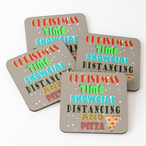 Item preview, christmas time snowcial distancing and pizza designed and sold by Urbo Panda.