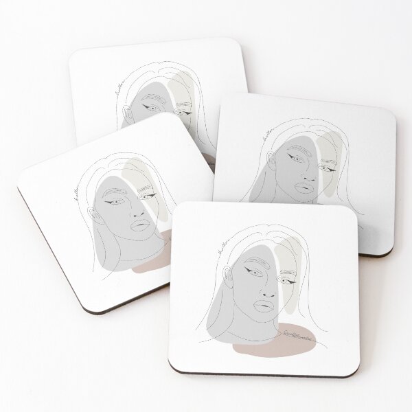 Aperçu de l'œuvre Dessin au trait visage femme neutre créée et vendue par wallflowerbee.