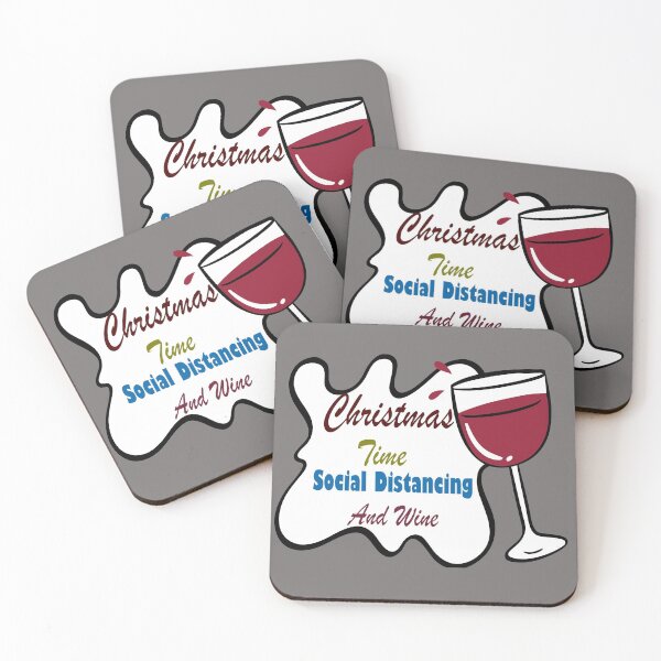 Item preview, christmas time social distancing and wine designed and sold by Urbo Panda.