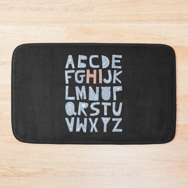 Item preview, Alphabet says "Hi" (pale blue and orange) designed and sold by Ofeefee.