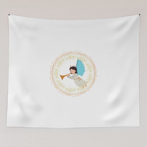 Item preview, Cute Angel Blowing Trumpet Angelic Wings (Angels) designed and sold by OneCherubim.