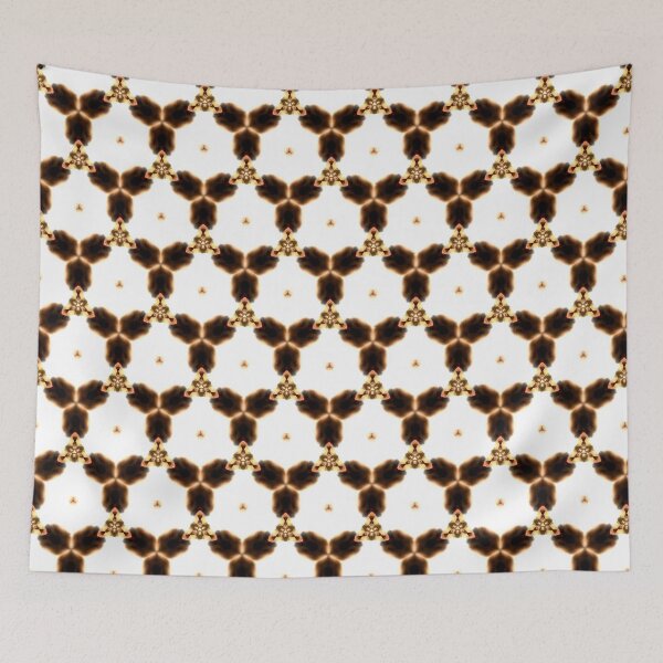 Aperçu de l'œuvre MOUCHARABIEH 1 motif triangles orientaux pétale psychédélique marron bois brun créée et vendue par dragonemma.