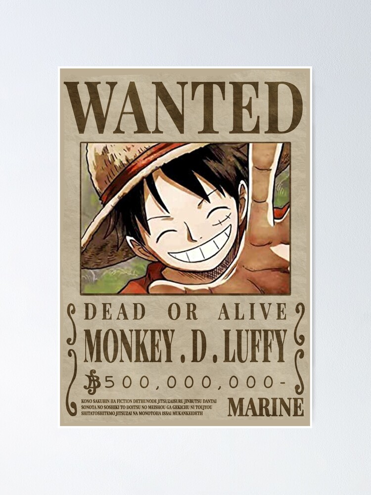 One Piece Luffy 5th Wanted Poster Poster By Mrbeast0 Redbubble