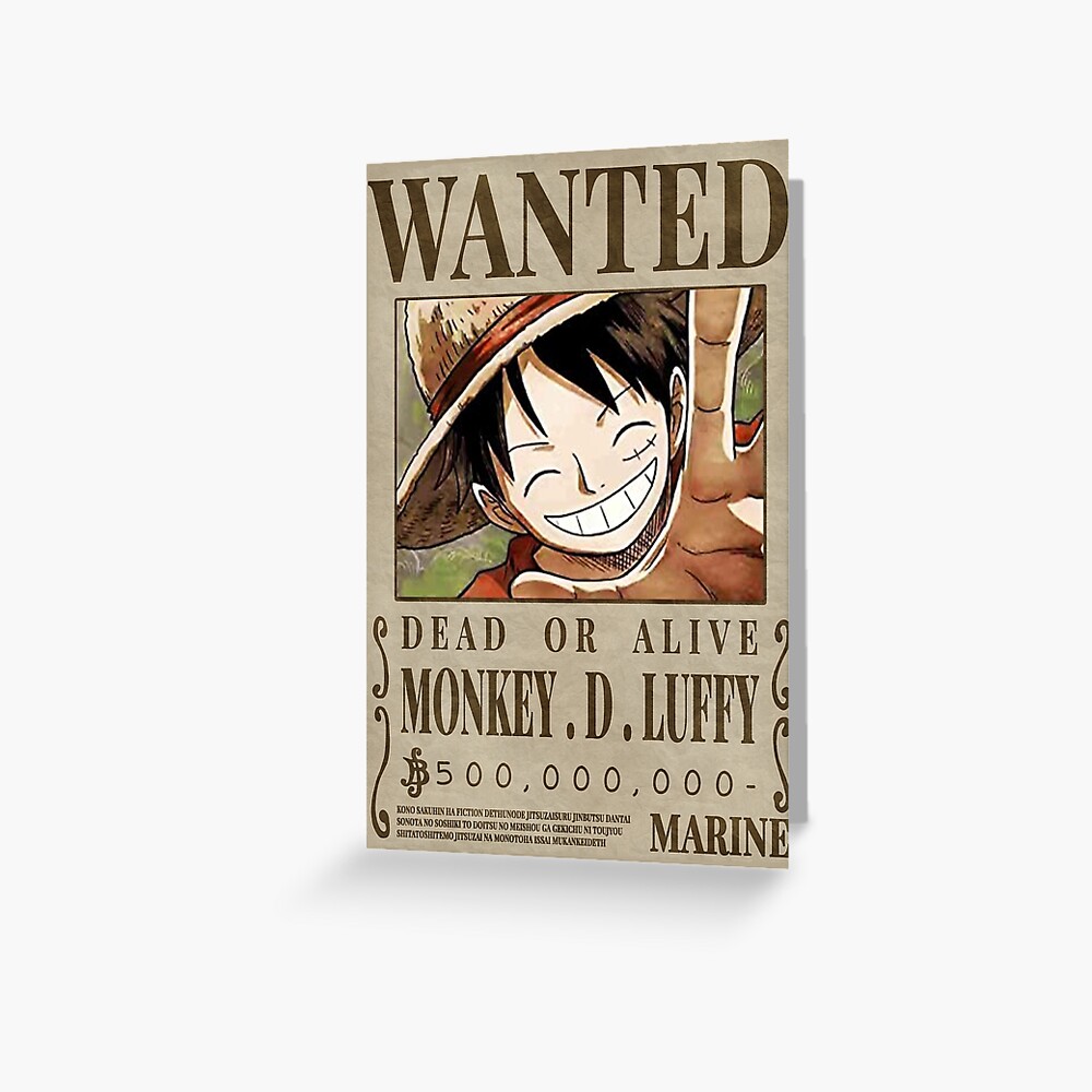 One Piece Luffy 5th Wanted Poster Greeting Card By Mrbeast0 Redbubble