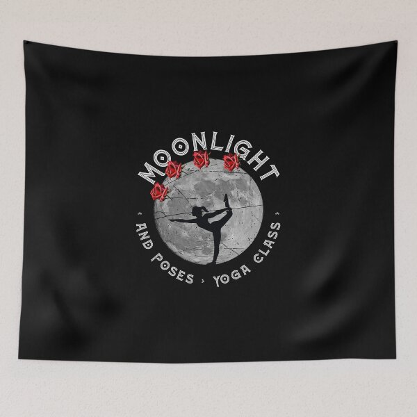 Item preview, Moonlight and poses cool Yoga motive in moonlight with roses designed and sold by Kalli-design.