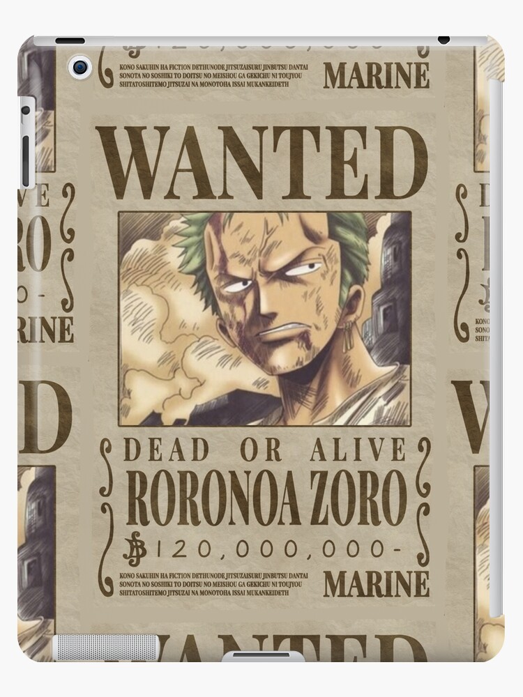 One Piece Zoro 2nd Wanted Poster Ipad Case Skin By Mrbeast0 Redbubble