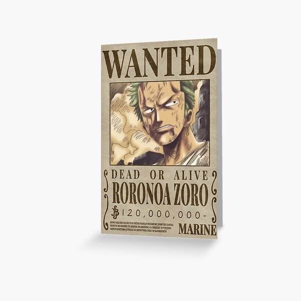 One Piece Luffy 5th Wanted Poster Greeting Card By Mrbeast0 Redbubble