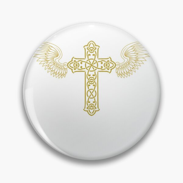 Item preview, Golden Christian Cross Angelic Wings (Angels) designed and sold by OneCherubim.