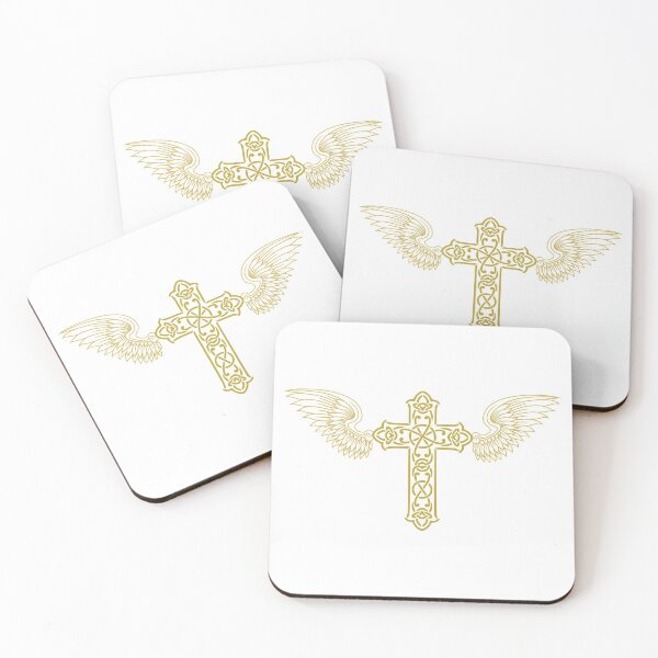 Item preview, Golden Christian Cross Angelic Wings (Angels) designed and sold by OneCherubim.