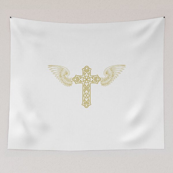 Item preview, Golden Christian Cross Angelic Wings (Angels) designed and sold by OneCherubim.