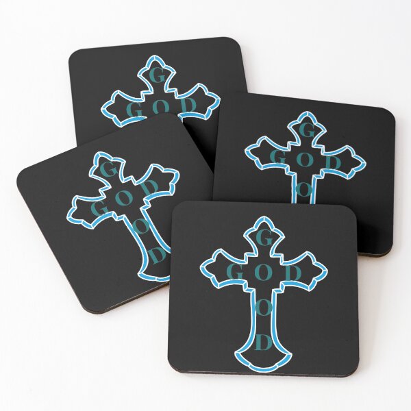 Item preview, Good God Blue Frame Christianity Cross (Angels) designed and sold by OneCherubim.