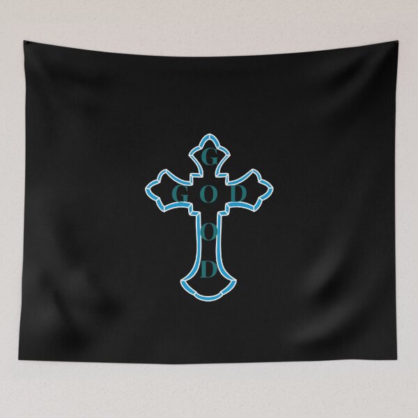 Item preview, Good God Blue Frame Christianity Cross (Angels) designed and sold by OneCherubim.