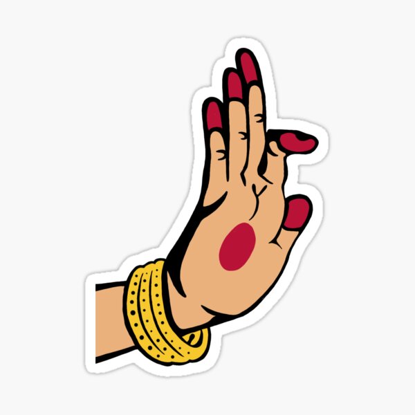 asamyuta hasta mudra Sticker