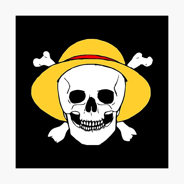 "straw hat jolly roger" Photographic Print by lvndr Redbubble