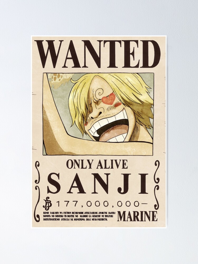 One Piece Sanji 2nd Wanted Poster Poster By Mrbeast0 Redbubble