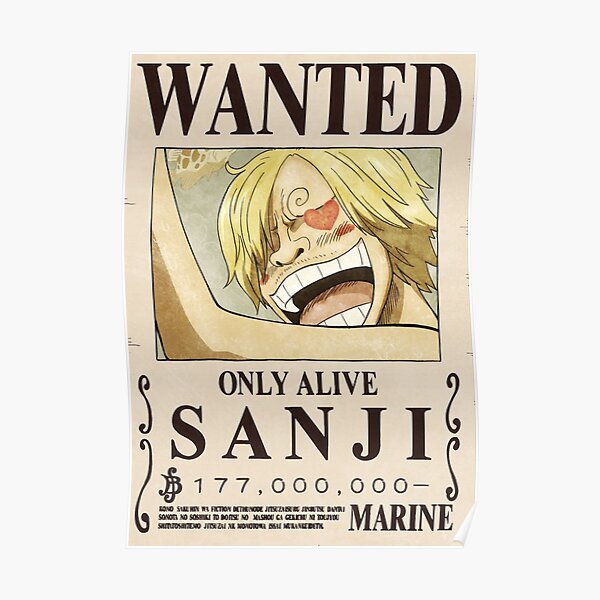 One Piece Sanji 2nd Wanted Poster Poster By Mrbeast0 Redbubble