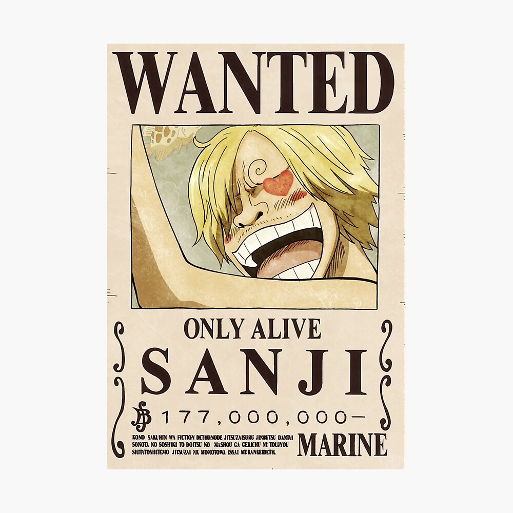 One Piece Sanji 2nd Wanted Poster Poster By Mrbeast0 Redbubble