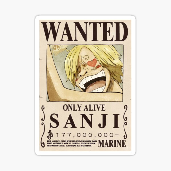 Sanji Wanted Stickers Redbubble