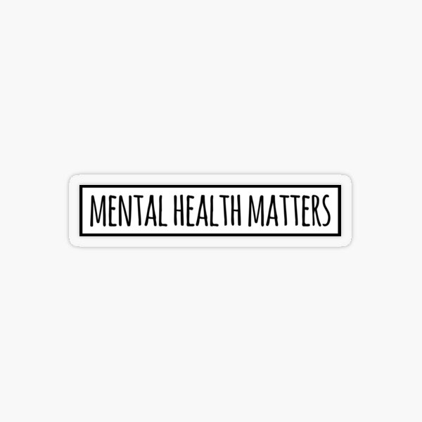 Item preview, mental health matters white handwriting decal for laptops and cars designed and sold by QuoteSpirations.