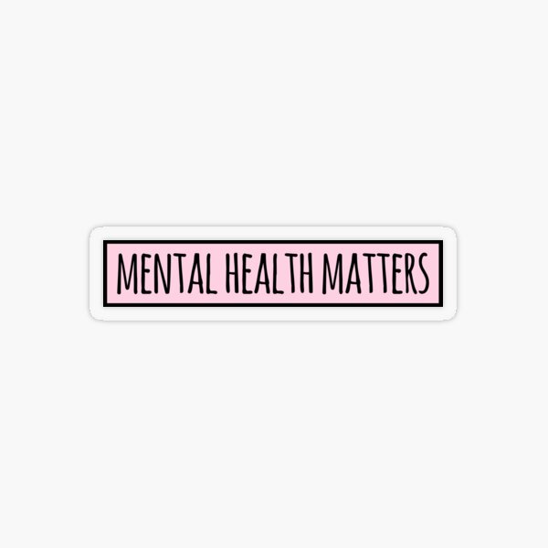 Item preview, mental health matters pink handwriting decal for laptops and cars designed and sold by QuoteSpirations.