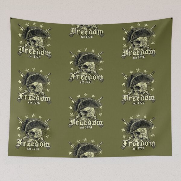 Item preview, Patriotic Tricorn Wearing Skull with Crossed Muskets i.e. Freedom Skull! designed and sold by 461VCC.