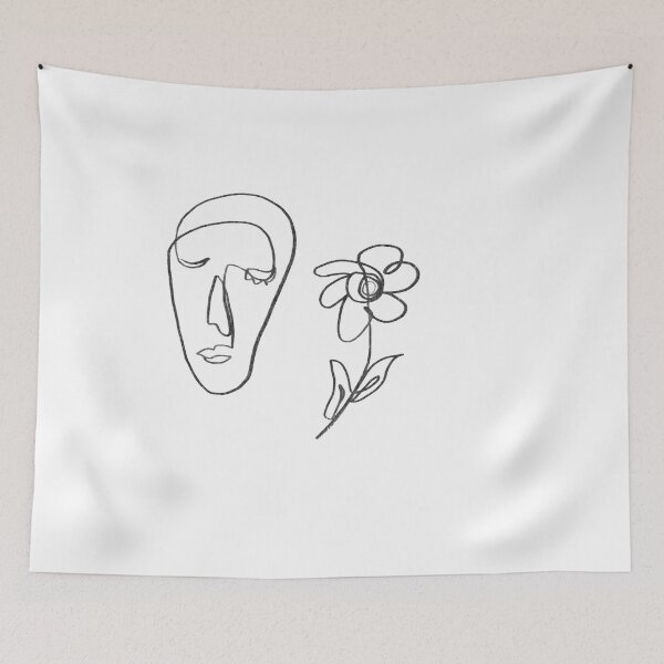 Item preview, simplistic one line face/flower designed and sold by christinezang01.