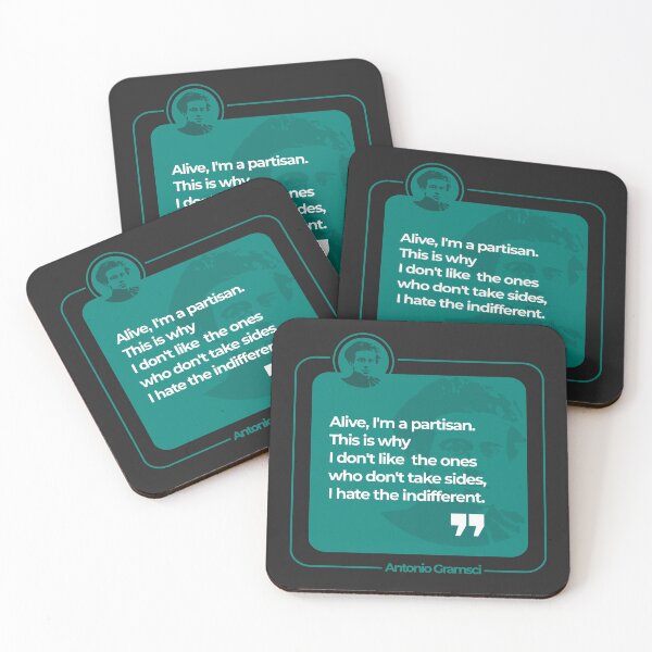 Item preview, Antonio Gramsci quote poster(teal) designed and sold by CMYKStudio.